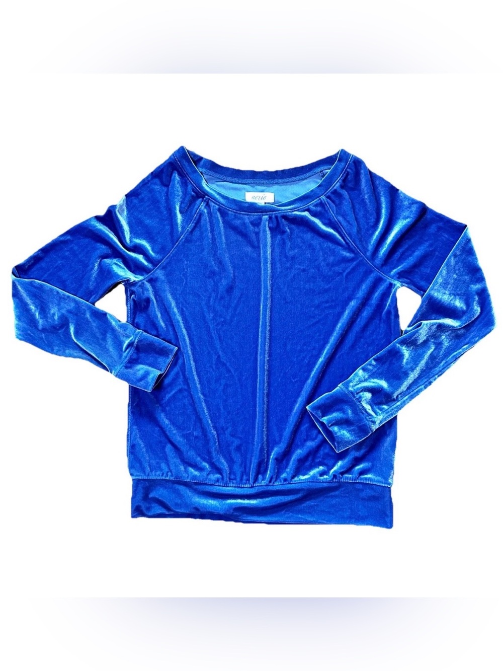 Aerie soft and shiny Blue buttery soft Velvet sweater